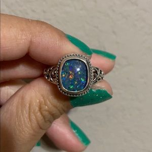 Sterling Silver Australian Boulder Opal Ring